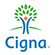 The image displays a logo with the text  Cigna  below a graphic that includes a stylized tree with leaves and a central trunk, suggesting an emblem related to health or environmental services.